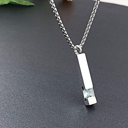 YOUFENG Urn Necklaces for Ashes Birthstone Cube Urns for Human Ashes Memorial Cremation Urn Locket Keepsake Ashes Jewelry - style: Silver - March