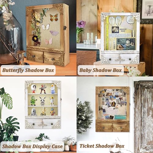 11x16 Wedding Shadow Box Frame with Shelves, White - color: Classic White