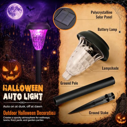 TISEJOY Solar Halloween Lights Outdoor Waterproof for Pathway, 16 Pack - size: 16 Pack