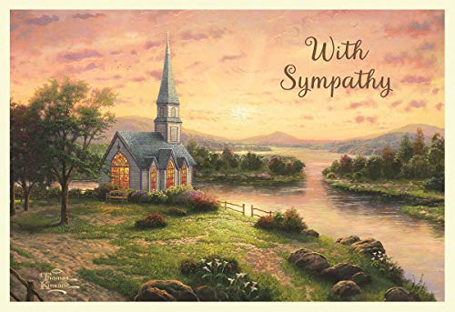 DaySpring - With Heartfelt Sympathy - Thomas Kinkade Painter of Light - 4 Design Assortment with Scripture - 12 Sympathy Boxed Cards & Envelopes, KJV