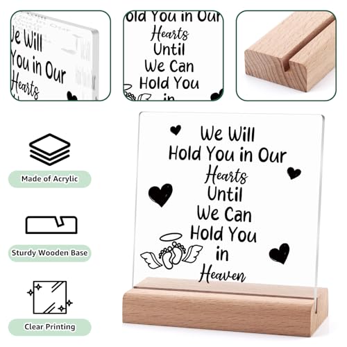 Sympathy Plaques Gifts Memorial Gifts for Loss of Mother Father Husband Wife Clear Desk Decorative Sign Grief Bereavement Funeral Decor Sign in Memory of Family Friends Acrylic Plaque with Stand
