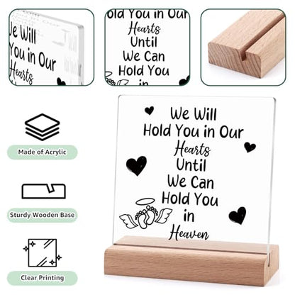 Sympathy Plaques Gifts Memorial Gifts for Loss of Mother Father Husband Wife Clear Desk Decorative Sign Grief Bereavement Funeral Decor Sign in Memory of Family Friends Acrylic Plaque with Stand