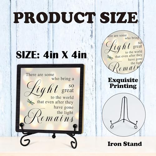Sympathy Desk Decor Sign, Celebration Of Life Decorations, Desk Decor Signs For Home Bedroom, There Are Some Who Bring A Light Sign, Wooden Decoration With Stand -D04 - style: Brown WoodSign5