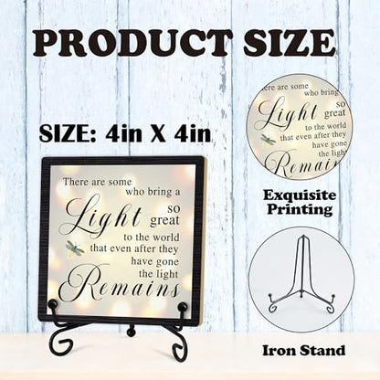 Sympathy Desk Decor Sign, Celebration Of Life Decorations, Desk Decor Signs For Home Bedroom, There Are Some Who Bring A Light Sign, Wooden Decoration With Stand -D04 - style: Brown WoodSign5