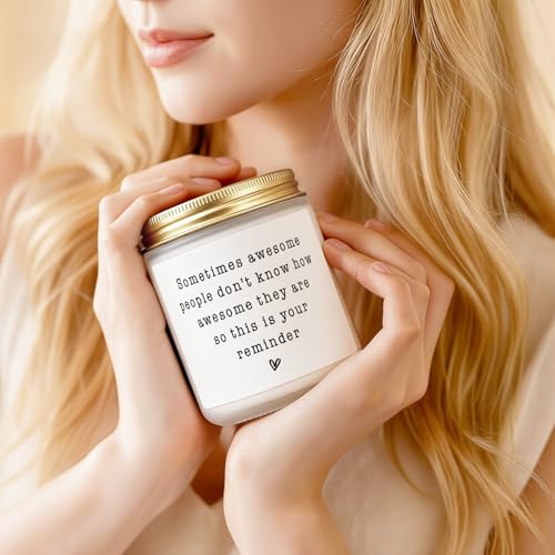 Gifts for Women Men, Inspirational Thank You Gifts Candle 7Oz | Friendship, Thank You Gift, Birthday Gift for Woman Man Friend Teacher Mom Girlfriend Sister, You Are Awesome Candle Lavender - color: Awesome Reminder Candle