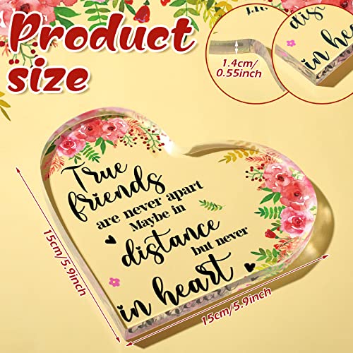 Yulejo Good Friends Gift for Women, Christian Thank You Gifts for Friendship Acrylic Heart Keepsake Inspirational Office Appreciation Gifts for Friends Female Coworker Office Table (Lovely Flowers) - style: Lovely Flowers