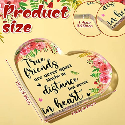 Yulejo Good Friends Gift for Women, Christian Thank You Gifts for Friendship Acrylic Heart Keepsake Inspirational Office Appreciation Gifts for Friends Female Coworker Office Table (Lovely Flowers) - style: Lovely Flowers