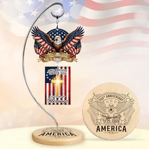 250th Anniversary America Ornament 1776-2026 - Bald Eagle | America 250 Decorations, Patriotic Home Decor, USA Decor, Independence Day Decoration, Holiday Table Display - color: 00 - 250th America