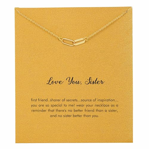 RZKING Golden Necklace for Women, Gifts for Best Friend Sister Mom Daughter - style: Paper Clip