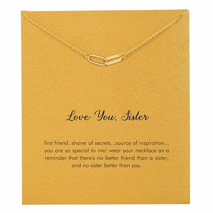 RZKING Golden Necklace for Women, Gifts for Best Friend Sister Mom Daughter - style: Paper Clip