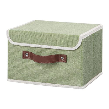 ANMINY Fabric Storage Box Bins with Lids, Green, 10"x8"x7" - color: Mint Green, size: Small (Pack of 1)