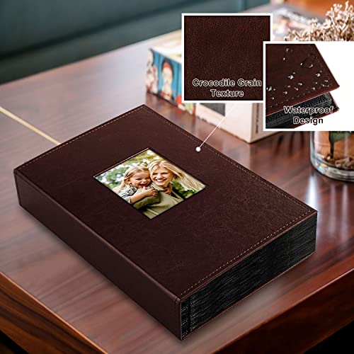 Ywlake Photo Album 4x6 300 Pockets, Leather Photo Albums Holds 300 Horizontal Only Pictures Brown - color: Brown, size: 300 Pockets
