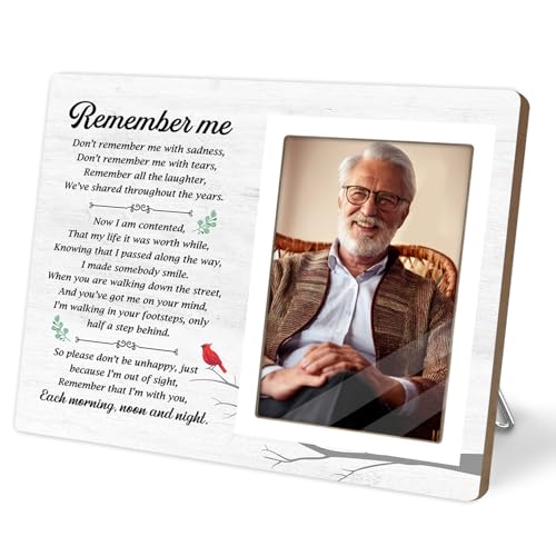 Memorial Picture Frame Gift, Sympathy Gifts for Loss of Grandpa, Father or Loved One, Bereavement Remembrance Wooden Photo Frame, Funeral Condolence Memorial Keepsake Decor for Family and Friends 4x6inch
