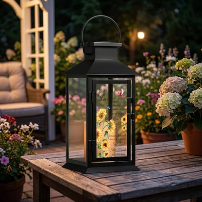 Solar Memorial Lantern Outdoor Waterproof, Sympathy Gifts for Loss of Loved One Mother Father, Remembrance Condolences Grief Gift for Loss, in Memory of Loved One Gifts - style: Those We Love Don't Go Away/Black