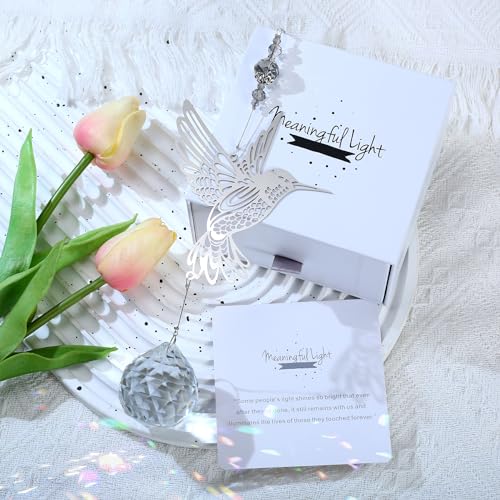 Modern Memorial Gifts - Bereavement Gift Ideas, Unique Sympathy Gifts for Loss of Loved One,40mm Crystal Ball Suncatcher, Rainbow Bereavement Grief Gifts, Funeral Gifts for Loss of Mom Dad Husband Son - color: Hummingbird