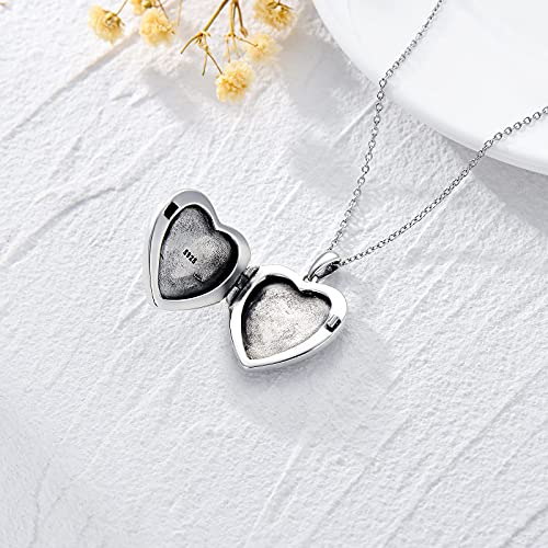 Dorunmo Locket Necklace 925 Sterling Silver Pictures Photo Keep Someone Near to You Custom Lockets Mother's Day Jewelry Personalized Photo Locket Gifts - color: A-Rose, style: Locket Only