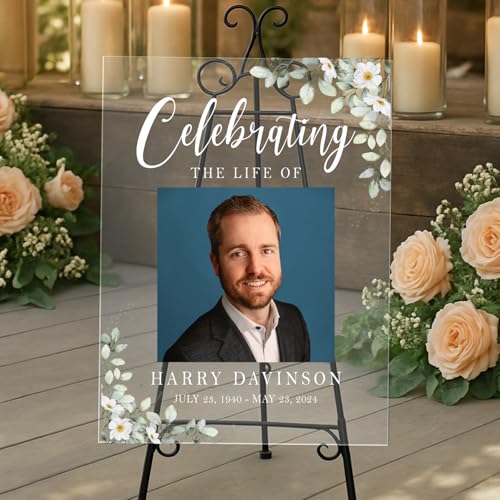 Editable Greenery Funeral Welcome Sign, Celebration Of Life Welcome Sign, Large Funeral Sign, Memorial Decorations For Loss Of Loved One - color: Color 9