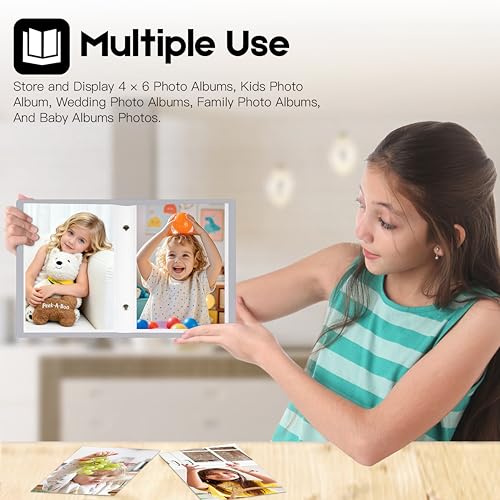 Ruibytree 2 Pack Small Photo Albums 4x6 Pictures, 104 Photos Total, Grey - color: Grey