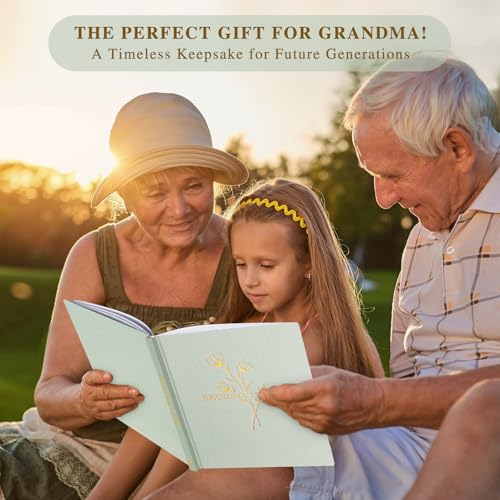 Lanpn Grandma Life Story Book Journal with 260+ Prompts, Linen Hardcover Grandmother Guided Journal Memory Keepsake Book to Fill Out, Birthday Mother's Day Christmas Gift for Grandmas, Sage Green - color: Sage Green