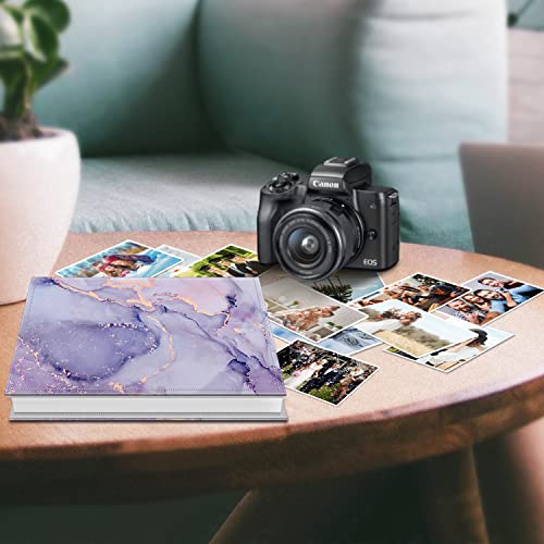 Fintie Photo Album 4x6 Photos - 600 Pockets Large Capacity Albums Book | Vegan Leather Cover, 4X6 Picture Keepsakes, Family/Wedding/Travel Memory Book, Baby/Kids/Boys/Girls Gift, Lilac Marble - color: Lilac Marble