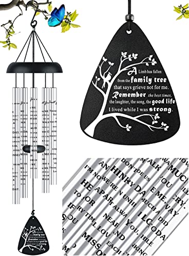 Cardinal Memorial Sympathy Wind Chimes for Loss of Loved One, Bereavement Sympathy Memorial Gifts for Loss of Mother Mom Father Dad Windchimes in Memory of A Loved One, A Limb Has Fallen Family Tree - size: 32 inch