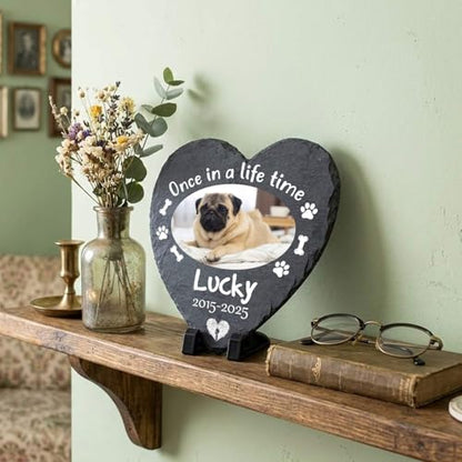 Customized Photo Pet Memorial Stone Dogs Cats Passing Away - color: Memorial 11