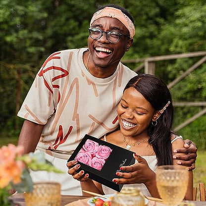 Money Box for Cash Gift Pull, Money Gift Boxes for Cash on Birthday, Christmas, Graduation, Mother's Day, for Husband, Wife, Girlfriend, Mother With Soap Rose Flower and Greeting Cards (Black+Pink) - color: Black+Pink