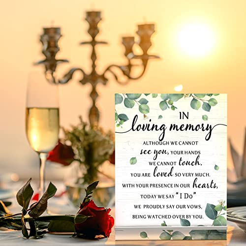 Chunful in Loving Memory Wedding Memorial Table Sign for Wedding,Eucalyptus - style: Fresh