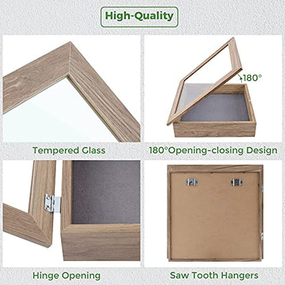 Frametory 11x11 Shadow Box Frame Display Case, 2-inch Depth (Tan) - color: Tan, size: 11x11(1 Set)
