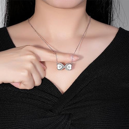 Sterling Silver Dual Infinity Urn Necklace for Women: Double Heart Cremation Necklaces Jewelry Hold Two Ashes - Infinity Memorial Keepsakes Pendant Jewelry Gifts for Loved Ones - color: Infinity-Heart