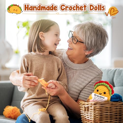 Grandma Gifts Grandparents Day Christmas Birthday Gifts for Grandmother | Gigi Gift for Great Best Grandma Ever Mothers Day Christmas Funny Granny Grandparents Mimi Nana Handmade Crochet Taco - style: Grandma