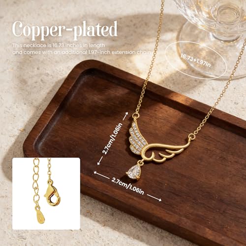 Bow Heart Pendent Pendant Necklace for Women White Crystal Necklace Dainty Silver Plated Necklace Bow Jewelry with Zirconia, Heart Choker Necklaces for Her Gifts - style: Shuidi wings 2