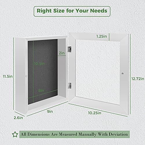 Frametory 8.5x11 Shadow Box Frame Display Case, 2-inch Depth (White) - color: White, size: 8x10.5(1 Set)