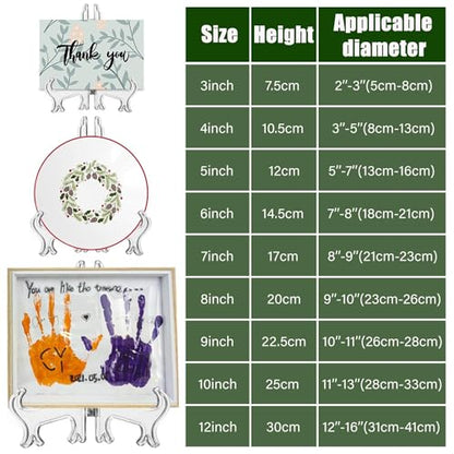 LonlyEagle 6 Pack 9 Inch Clear Plastic Easels or Stand/Plate Holders to Display Pictures or Other Items at Weddings, Plate Stands for Home Decoration, Birthdays, Tables - size: 9 inch