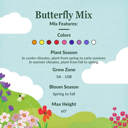 Ferry-Morse Butterfly Bulk Wildflower Seeds, 210,000+, 1 lb - color: Butterfly