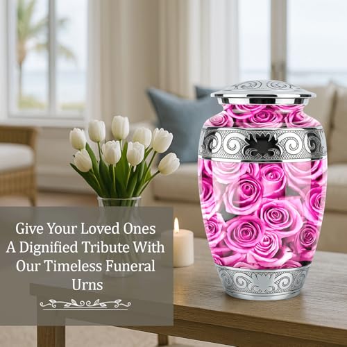 Cremation Urns for Human Ashes Adult Female & Male - Pink - color: Pink
