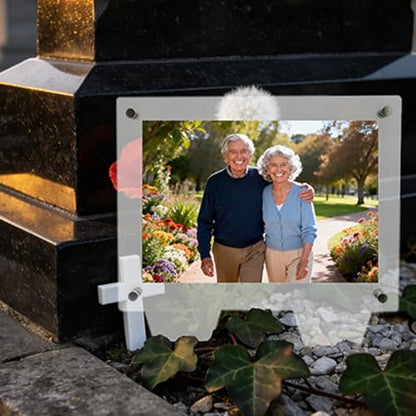 Waterproof Picture Frame for Grave 5x7, Outdoor Picture Frame - color: Clear
