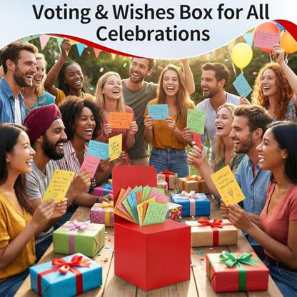 25 Pack Raffle Box Ballot Box with Slot, 6 x 6 x 6 Inch Red Cardboard Suggestion Box with Removable Header, for Collecting Business Card Voting Contest Fundraising Donation and Suggestion - color: Red, size: 25Pack