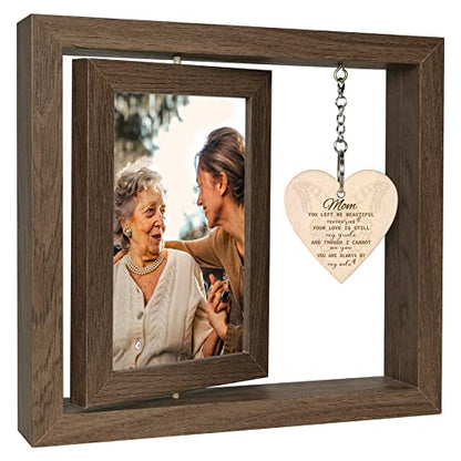 EYITUPC Rotating Mom Memorial Wood Frame Loss of Mother Sympathy Gift - color: Mom