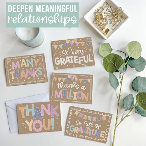 24 Bulk Thank You Cards with Envelopes Blank Cute Thank You Cards | Kraft Colorful 6 x 4 Appreciation Card Birthdays, Baby Shower, Teacher, Small Business, Party Guests, Coworkers & Holidays - style: Kraft Colorful 24 pcs
