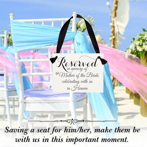 Wedding Memorial Sign in Memory of Parents Celebrating from Heaven Ceremony Seat Banner Mother of The Bride - style: Mother of the Bride
