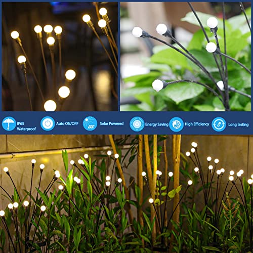 TONULAX Solar Garden Lights - Upgraded Solar Swaying Light, Sway by Wind, Outdoor Lights, Yard Patio Pathway Decoration, High Flexibility Iron Wire & Heavy Bulb Base, Warm White(2 Pack) - size: 2 Pack