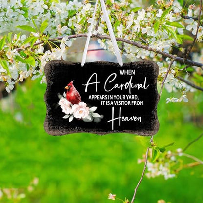 LifeSong Milestones Memorial Wall Hanging Signs Bereavement Keepsake Condolence Funeral Gift For Loss of Loved One 8x12 (When A Cardinal Appears (Black)) - color: When A Cardinal Appears (Black)