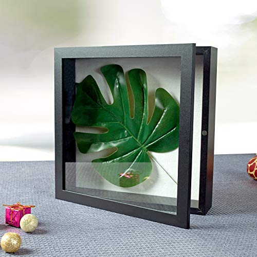 Muzilife 11x11 Shadow Box Wood Picture Frame, 2.16 Deep, Real Glass, Black - color: Black, size: 11x11