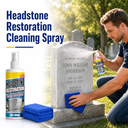 Headstone Restoration And Cleaning Spray, Headstone Cleaner For Graves, Stone Cleaner Gravestone Cleaning Kit(2Pcs)