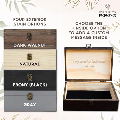 Personalized Adventure Memory Box, Engraved Travel Keepsake for Couples | Holds photos, tickets, maps & travel souvenirs. Add names or dates; 4 sizes, 4 finishes & optional inside engraving. - style: 12. Adventure Box