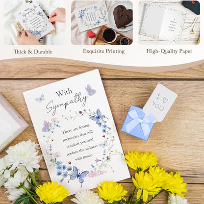 Qiliji Sympathy Card for Him Her, Condolence Cards, Bereavement Cards, Sympathy Cards for Loss of Loved One, Mom, Dad, Husband, Wife, Child, Sister, Brother, Beloved Pet Dog or Cat - color: Sympathy