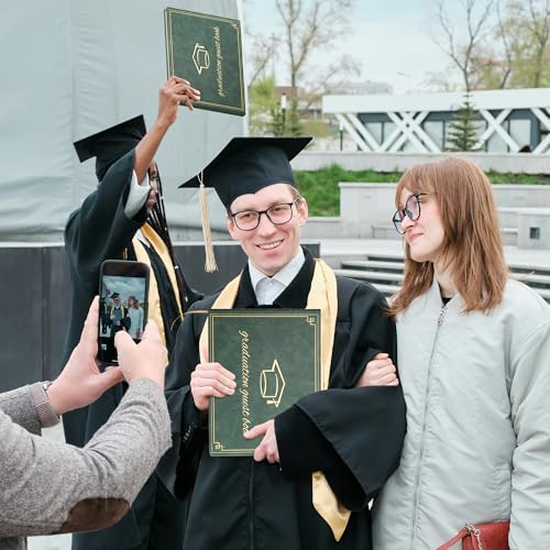 Graduation Guest Book 2026 - Memory Scrapbook for College Gifts Graduation, Guest Book for Graduation Party Sign-In with Custom Message 120 Pages, 7x9 Inch Elegant Graduation Yearbook (Green) - color: green