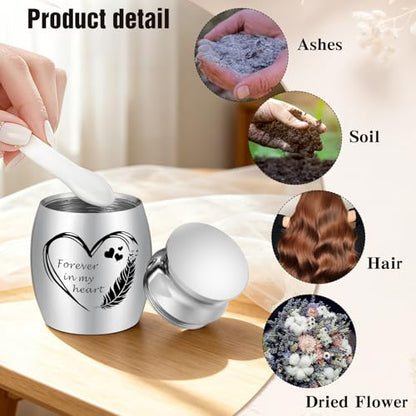 Customize Wooden Small Urn for Human Ashes Keepsake Memorial Box - style: Heart-Customize