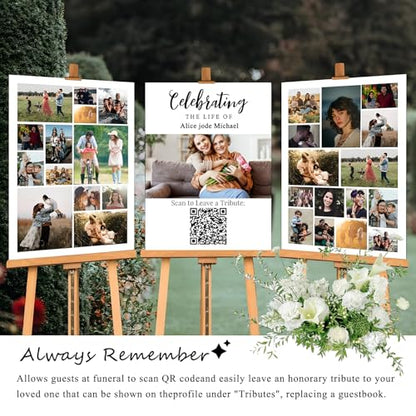 Grave Medallion and Memorial Webpage , QR Memorial Plaques for Outdoors,Headstone Grave Marker ,Sympathy Gifts for Loss of Loved One, Collecting Memories, Photos, and Messages from Family/Friends